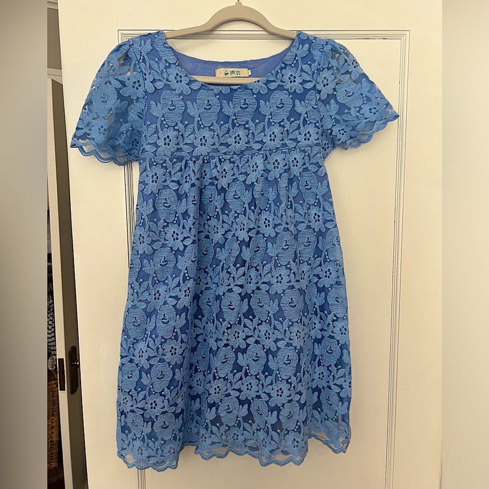Blue Lace Mini Dress